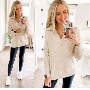 Aerie 1/4 zip cosy up waffle knit sweater